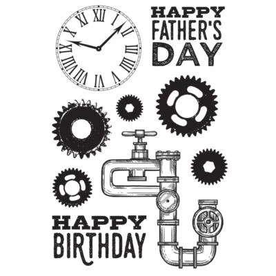 Juego de sellos de goma transparentes sin montar Father Factory Collection Kaisercraft CS307 nuevo Foto 1 de 2