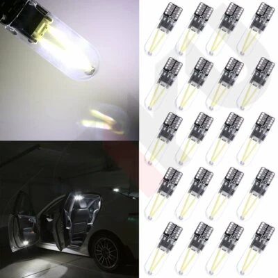 T10 192 194 168 2825 Blanco COB LED Canbus Sílice Vidrio Brillante Mapa Bombilla 10X Foto 1 de 4