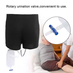 Wearable Urine Bag Urinal Bag Incontinence Pants for Men, Reusable Leak Proof - Picture 1 of 13