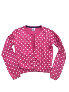 Mini Boden Pink Polka Dot Sweater Cardigan Button Up size 11-12 - Picture 1 of 4