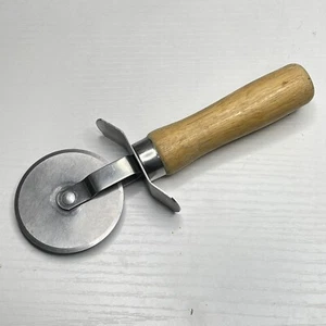 Good Cook Pizza Cutter Slicer Stainless Wheel Wood Handle 7-1/4" - Picture 1 of 6