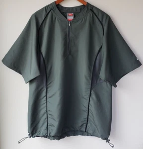 Vintage Herren Nike Team Fit Dry Baseball Viertel Reißverschluss Aufwärmshirt Größe Small grau - Bild 1 von 11