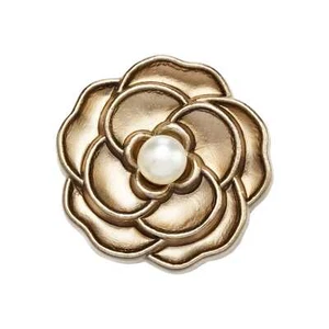 5pcs Flower Metal Button with Pearl Center, Elegant Decorative Button for Crafts - Picture 1 of 7
