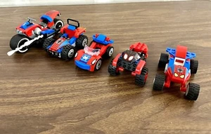 Lego Marvel Spider-Man Vehicle Car Lot Spider-Man Motorcycle Truck Car Lot Of 5 - Picture 1 of 7