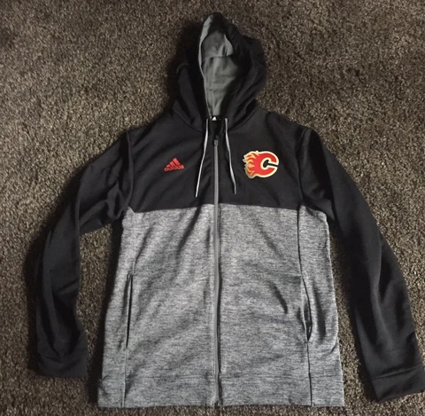 Calgary Flames Adidas Zip Hoodie Sweatshirt Cover
