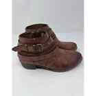 Sugar Tik Tock Women's Brown Braided Straps Buckle Strap Ankle Boots Size 6M