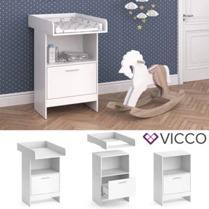 Wickeltisch Wickelkommode Wickelschrank Leo Wickelaufsatz Schublade Weiß Vicco - Bild 1 von 8