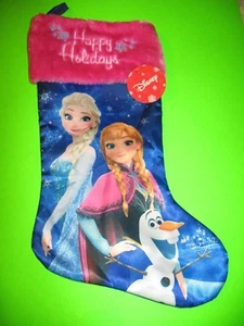 DISNEY FROZEN ELSA, ANNA , OLAF HAPPY HOLIDAYS STOCKING NEW WITH TAG - Picture 1 of 4