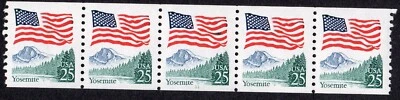 Scott #2280a Flag Over Yosemite Plate # Coil (PNC) of 5 Stamps - MNH P#11 - Image 1 of 2