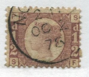 GB 1870 1/2d rose Plate 14 SF used  - Picture 1 of 1