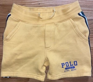 Ralph Lauren Polo Kids 1967 Athl Dept Yellow Side Stripe Shorts Size 3T - Picture 1 of 3