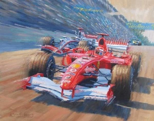 Michael Schumacher F1 Ferrari Gran Premio de Brasil Motor Sport Carreras Coche Impreso Artístico - Imagen 1 de 1
