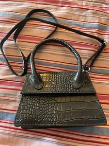 Borse In Pelle 5x7 Leather Crocodile Texture Adjustable Made In Italy Travel Fun - Picture 1 of 5