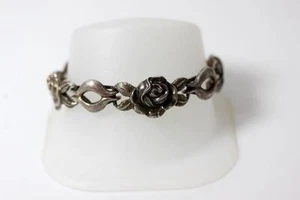 Brazalete de eslabón rosa de plata esterlina fundida de colección 7,5"" - 10332 - Imagen 1 de 5
