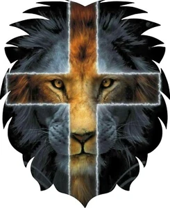 Lion Judah Yeshua Jesus Christ Lord Christian GOD Vinyl Decal Sticker - Foto 1 di 1