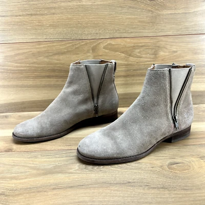 Botas Frye 8.5 Carly Gamuza Beige Cremallera Chelsea Botín Foto 1 de 4