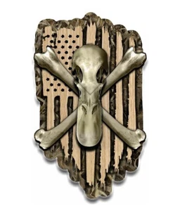 Duck Drake Hunting Decoy Teal Mallard Wood Decoy American flag sticker decal - Picture 1 of 2
