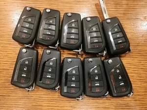 Lot of 10 Toyota 4 Button Flip Key Remote Switchblade OEM USED Sedan LOCKSMITH - Picture 1 of 7