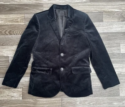 J Crew Crewcuts Ludlow Blazer Boy’s 8 Jacket Sports Coat Black Velor - Image 1 of 4