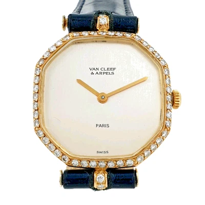 Reloj Van Cleef VCA Dama Vintage Oro 18k y Diamantes Naturales Cuerda Manual C1980 Foto 1 de 4