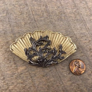 Large Vintage NAPIER 1960s Gold Tone Clam Shell / Seaweed Brooch, 3”, Book Item - Picture 1 of 7