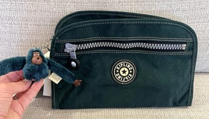 Tumi nuovo con etichette Kipling verde bordo medio cosmetici tote pochette Chantal Monkey Charm - Foto 1 di 6