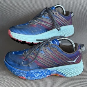 Hoka One One Speedgoat 4 Trail Vibram Blue Hiking Running Shoes Womens Size 8.5 - Picture 1 of 9