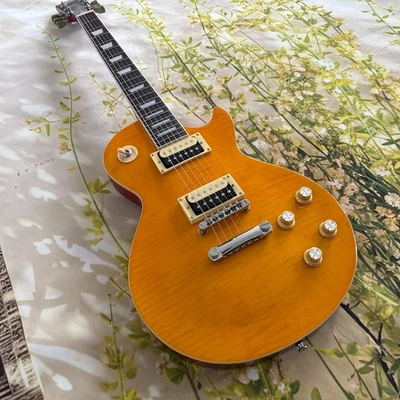 Slash LP standard electric guitar yellow top red backboard HH Pickup - Image 1 of 4