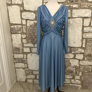 Vintage 1960’s Emma Domb Beaded Empire Waist Special Occasion Gown ILGWU Sz XS - Picture 1 of 6
