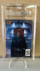 2024 Star Wars Galaxy 25th Annv Dark Maul Orange Refractor 4/25 #AM-2 TAG 8 - Picture 1 of 3