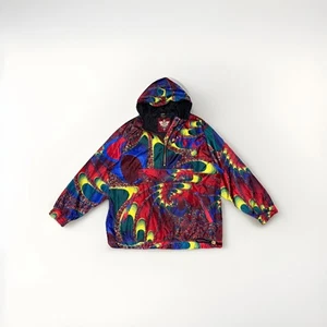 Pullover cortavientos vintage Gotcha media cremallera chaqueta colorida de gran tamaño para hombre M - Imagen 1 de 7