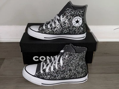 Converse CTAS Dark Matter/White/Black Girl's Si 4 High Top Sneakers NEW A09270C - Image 1 of 4