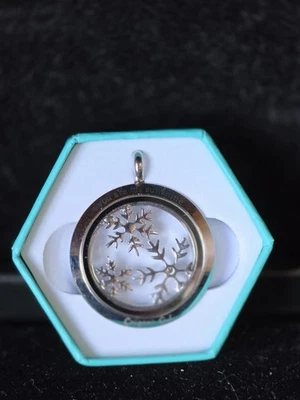 Оригами сова Серебряный снежинка капсулы медальоны ожерелья с подвески - Изображение 1 из 4