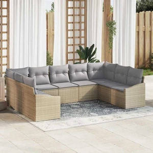 Garten Essgruppe mit Kissen 9 pcs Beige und Hellgrau - Bild 1 von 11