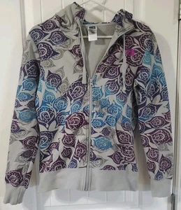 The North Face Jacket Fleece Hooded Womens Size Medium Multicolored Floral - Picture 1 of 4