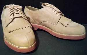 Izod Club Kiltie Damengröße 5M hellbraune Wildleder-Golfschuhe mit Stollen NEU - Bild 1 von 12