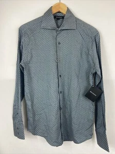 NWT Brandini Dress Button Up Shirt Mens Small Light Blue Long Sleeve 100% Cotton - Picture 1 of 10