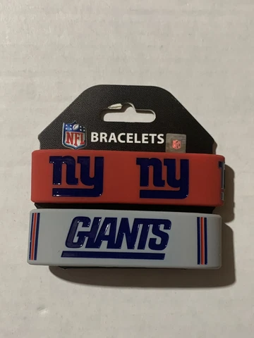 New York Giants NFL Rubber Wristband Bracelet Set Of 2 Cover
