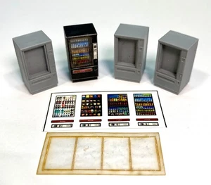 HO Scale Resin Snack Vending Machines Unpainted (set of 4 with decals) (2374) - Picture 1 of 1