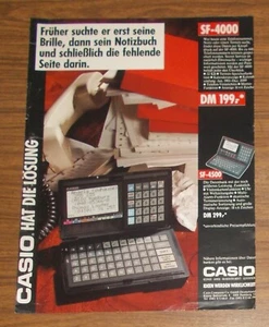 Seltene Werbung vintage CASIO SF-4000 Digital Diary Organizer Datenbank 1990 - Picture 1 of 1