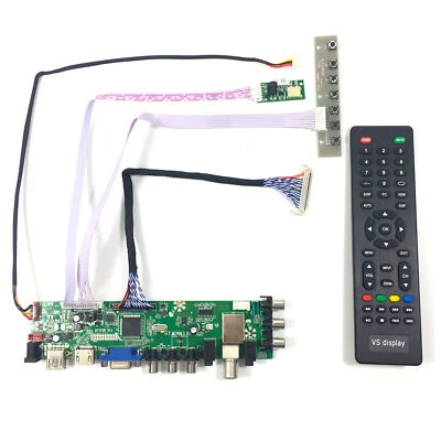 HD VGA AV USB DTV LCD Controller Board For 17in1280x1024 G170EG01 V1 LCD Panel - Image 1 of 4