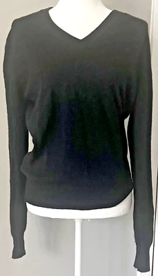 🍒 Suéter vintage Icarus 100 % cachemir negro cuello en V 40 pequeño mediano 🍒 Foto 1 de 4
