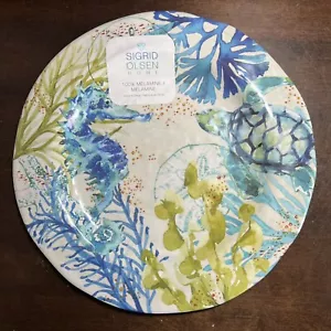Sigrid Olsen Speiseteller X4 Melamin 11" Sea Life Schildkröte Outdoor NEU!!! Koralle - Bild 1 von 4