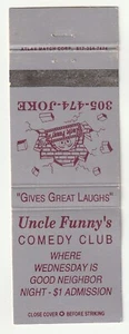 COPERTINA MATCHBOOK - ZIO FUNNY'S COMEDY CLUB - FLORIDA - Foto 1 di 3