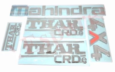 Mahindra Thar CRDE 4x4 Monogram Badge Logo Emblem Set Plastic - Image 1 of 4