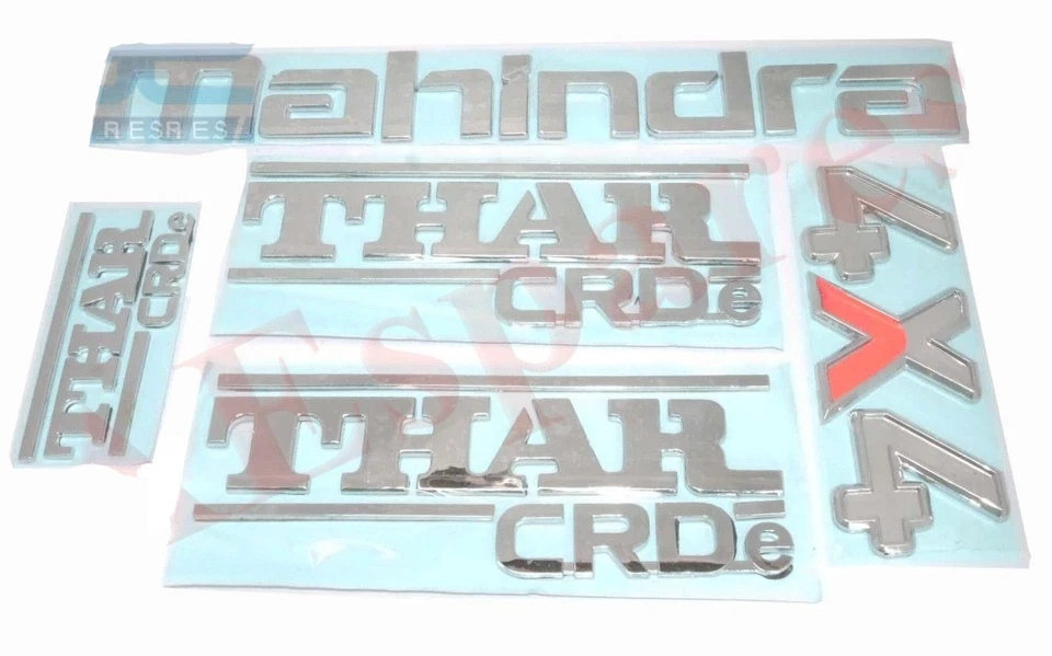 Mahindra Thar CRDE 4x4 Monogram Badge Logo Emblem Set Plastic - Image 1 of 4