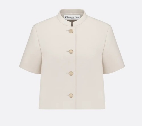 $3800 NUOVO CHRISTIAN DIOR GIACCA BAR MANICA CORTA CROPPED BIANCO AVORIO ECRU 38 6