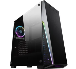 DIYPC Rainbow-Flash-R1 Black USB 3.0 T. Glass ATX Mid Tower Desktop PC Case  NEW - Picture 1 of 9