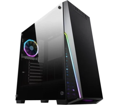 DIYPC Rainbow-Flash-R1 Black USB 3.0 T. Glass ATX Mid Tower Desktop PC Case  NEW - Image 1 of 4