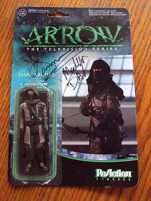 Figura Funko ReAction Serie de TV Flecha ARQUERO OSCURO ¡NUEVA! Firmado por John Barrowman Foto 1 de 4